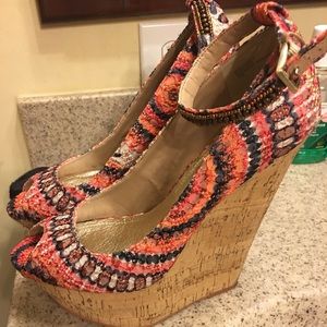 Wild Pair by Bakers wedge, size 11.